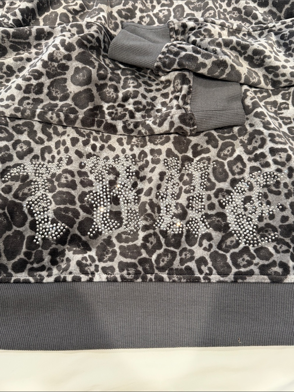 True Religion Gray Leopard Print Hoodie - Picture 5 of 5